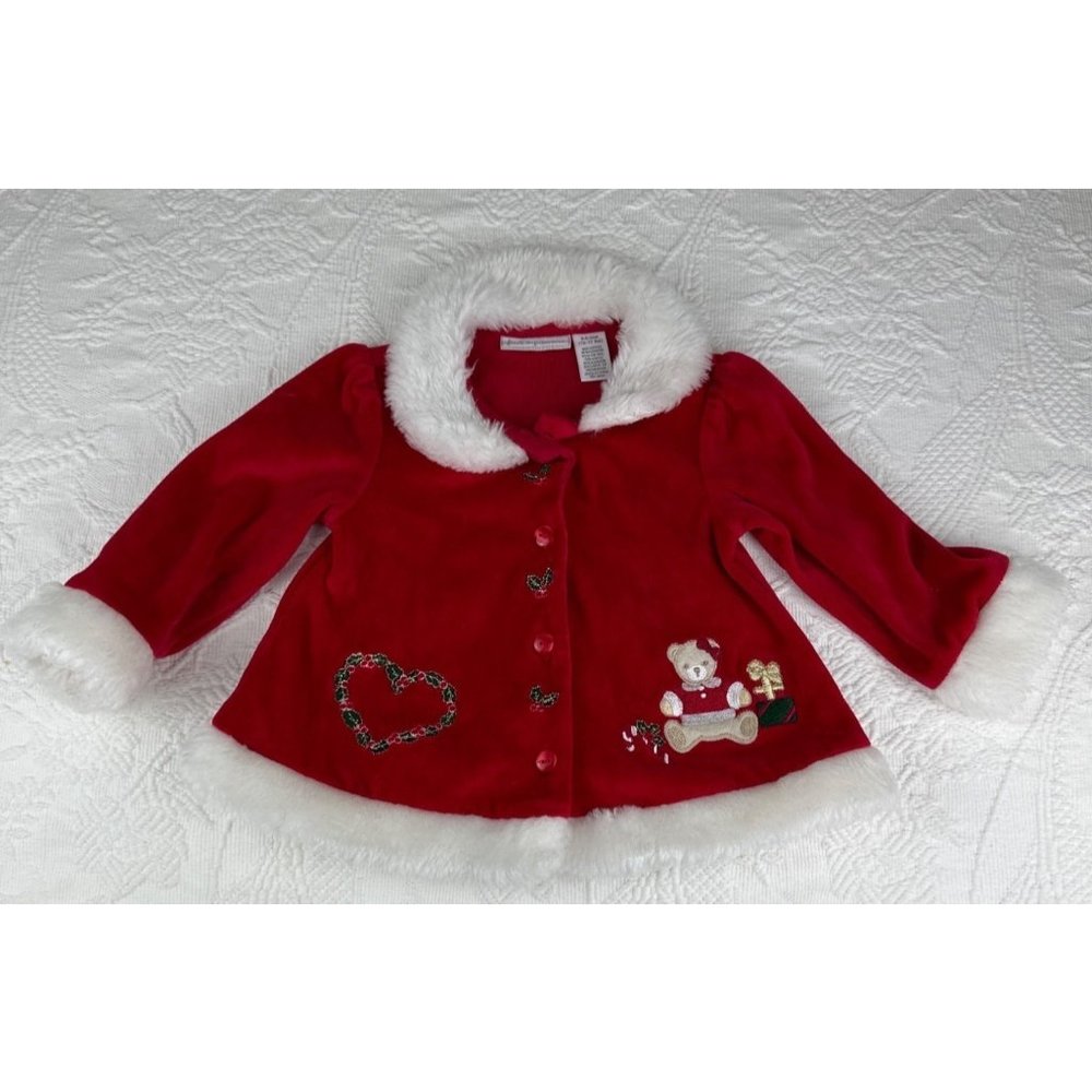 First Impressions Girls Christmas Coat Size 3-6 months